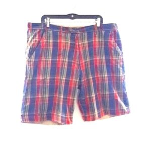 Reversible Khaki / Plaid Shorts, 40